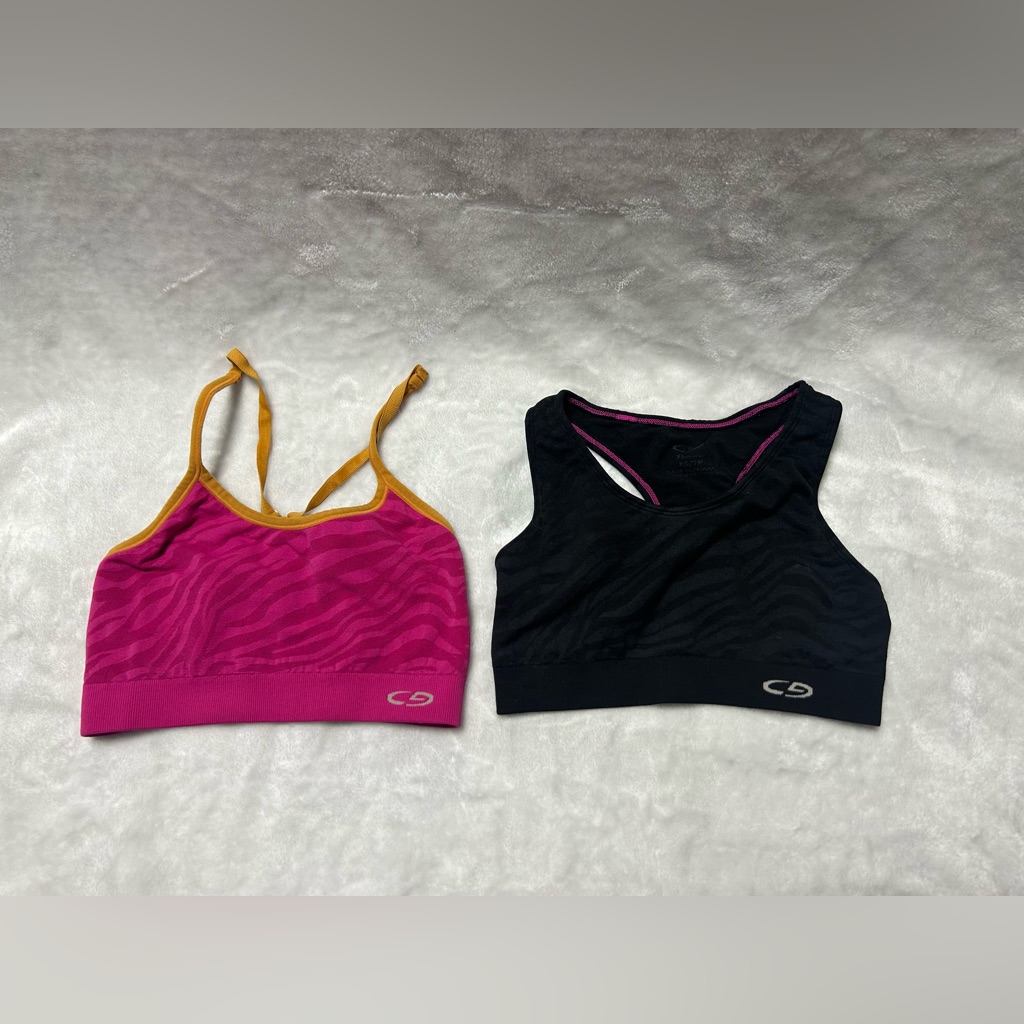 2 C9 Champion Black Pink Yellow Sports Bra Extra Small Xs